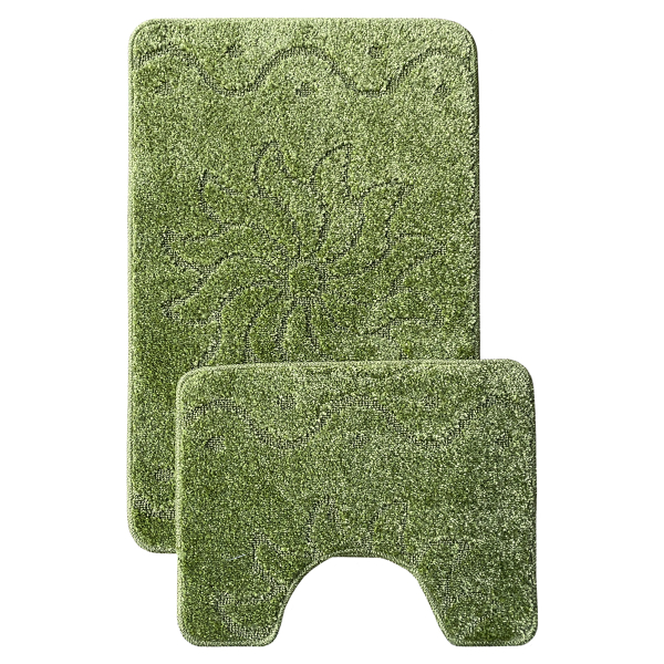 Комплект ковриков L'CADESI MARATHON из полипропилена на латексной основе, 60x100см и 50×60см зелёный Kibela